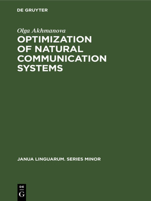 cover image of Optimization of natural communication systems